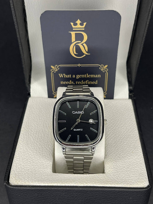 Casio Classic Rectangular Watch –( Matte black Dial)