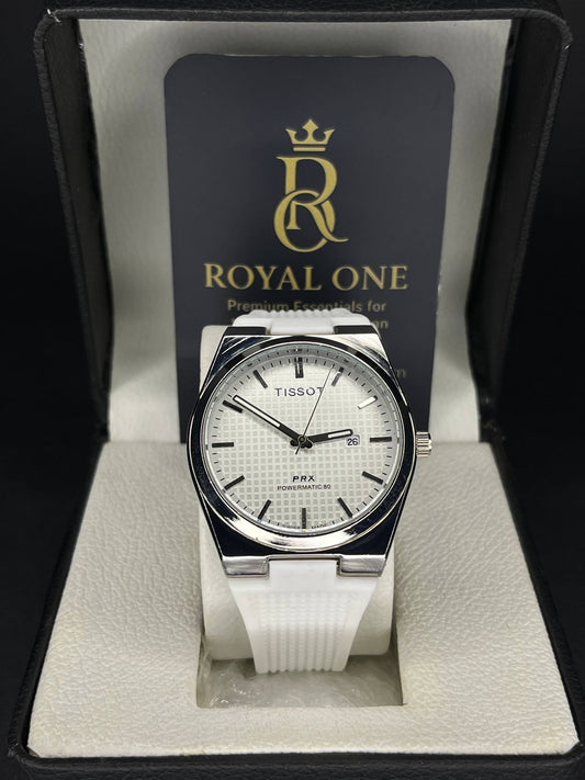 Tissot PRX – White Dial __ Rubber Strap